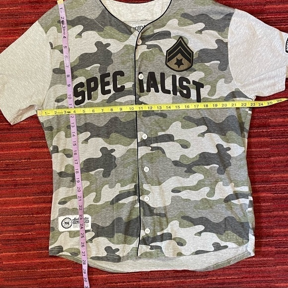 American Destiny mens camouflage short sleeve button down shirt athletic - Picture 4 of 10